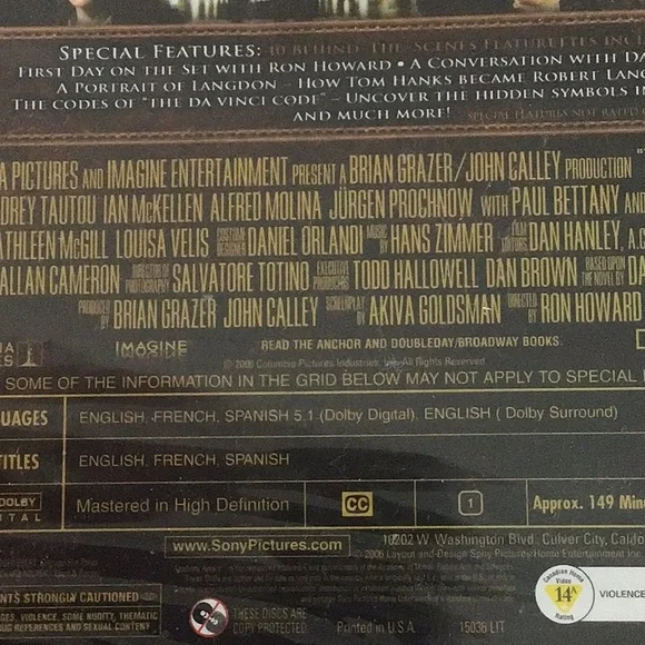 DVD 2 DISC FULL SCREEN SPECIAL EDITION THE DA VINCI CODE - Picture 7 of 7